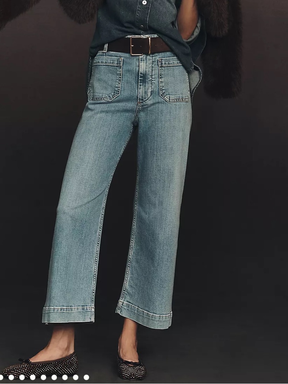 Maeve Colette Cropped High-Rise Wide-Leg Jeans Anthropologie Sz 27